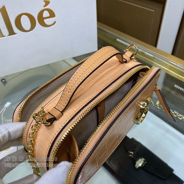 Chloe女包 克洛伊經典C Bag鱷魚壓紋鏈條相機包 Chole手提肩背斜挎包  jjh1228